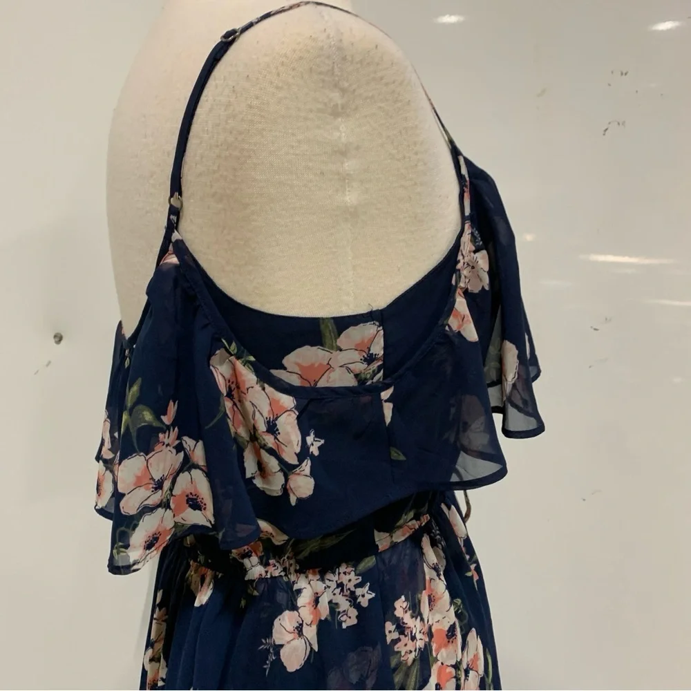 Abercrombie‎ & Fitch Maxi Dress Women’s Floral Navy Blue Dress Size M 2310